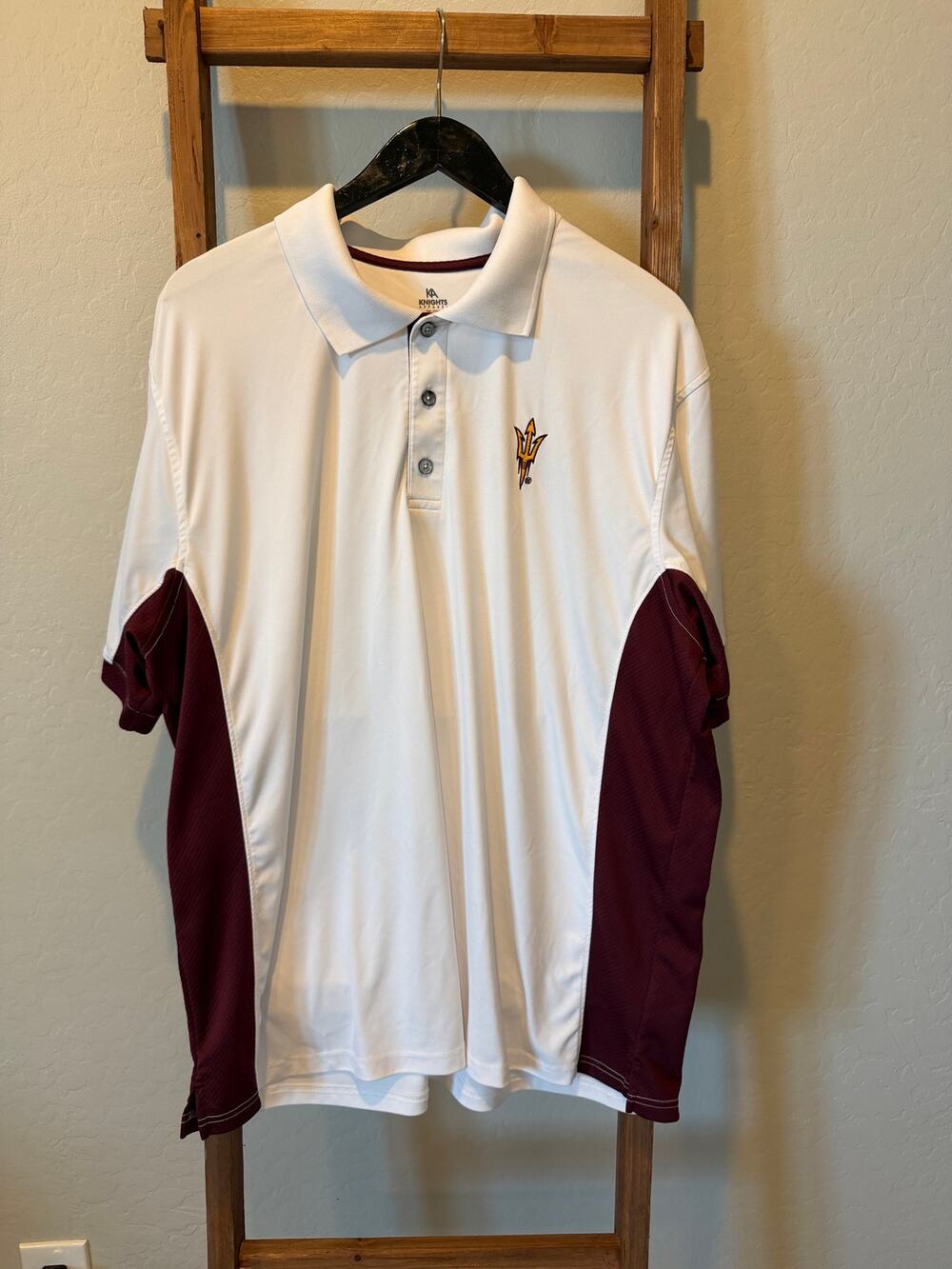 Arizona State Sun Devils ASU Knights Apparel Performance Polo Men’s 2XL White